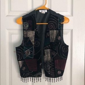 Vintage 90s metallic beaded vest